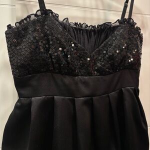 Betsey Johnson Black Sequin Embellished Dress